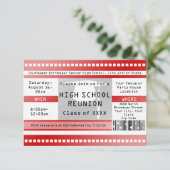 Eintrittskarte für die Red High School Klasse Einladung (Stehend Vorderseite)