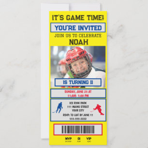 Eintrittskarte für Eishockey zum Geburtstagsfeier Einladung