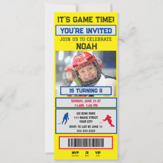 Eintrittskarte für Eishockey zum Geburtstagsfeier Einladung