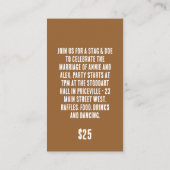 Eintrittskarte für Holzkörner Visitenkarte (Rückseite)