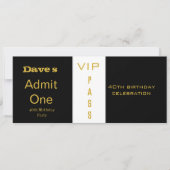 Eintrittskarte für jedes Alter Geburtstag Schwarz Einladung (Vorderseite)