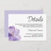 Eintrittskarte für Lavendel und Grüne Hochzeiten Begleitkarte (Vorne/Hinten)