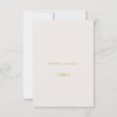 Eintrittskarte für Minimalistische Gold-Hochzeiten Einladung (Rückseite)
