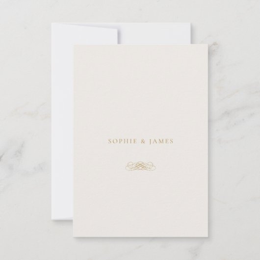 Eintrittskarte für Minimalistische Gold-Hochzeiten Einladung (Rückseite)