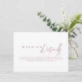 Eintrittskarte für Minimalistische Hochzeitdetails Begleitkarte (Stehend Vorderseite)