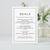Eintrittskarte für Minimalistische Hochzeitdetails Begleitkarte (Stehend Vorderseite)