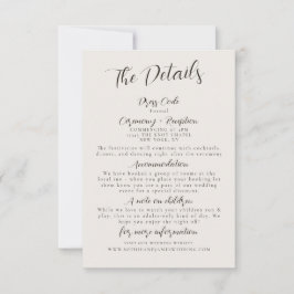 Eintrittskarte für Minimalistische Hochzeitdetails Einladung