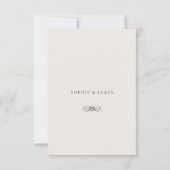 Eintrittskarte für Minimalistische Hochzeitdetails Einladung (Rückseite)