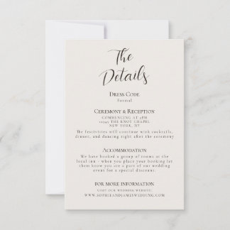 Eintrittskarte für Minimalistische Hochzeitdetails Einladung