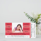 Eintrittskarte für Red Foto Party Einladung (Stehend Vorderseite)