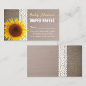 Eintrittskarte für Sonnenblumen Burlap & Lace Baby Begleitkarte (Vorne/Hinten)