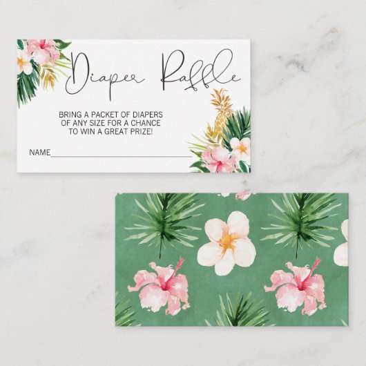 Eintrittskarte für tropische Blumenblätter einfüge Begleitkarte (Vorne/Hinten)