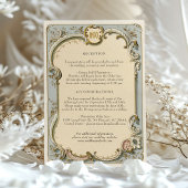 Eintrittskarte für viktorianische Hochzeitdetails Einladung