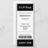 Eintrittskarte für VIP-Pass Einladung (Vorne/Hinten)