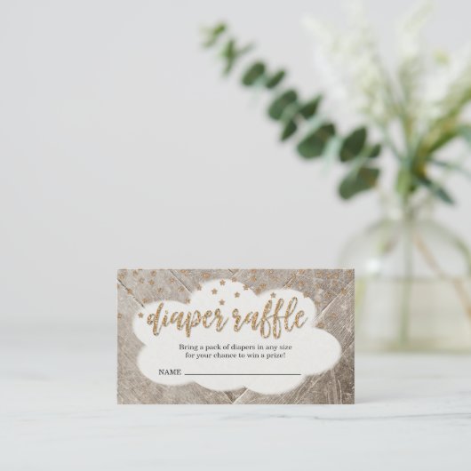 Eintrittskarte für Windeln zur rustikalen Einladun Begleitkarte (Stehend Vorderseite)