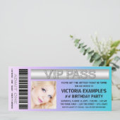 Eintrittskarte Geburtstagsparty Einladung (Stehend Vorderseite)