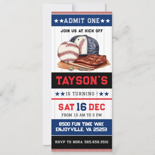 Eintrittskarte zum ersten Jahr nach unten zum erst Einladung (Vorderseite)