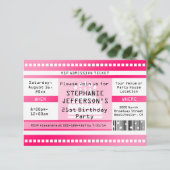 Eintrittskarte zum Geburtstag von Rosa Einladung (Stehend Vorderseite)