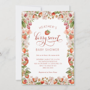 Eintrittskarte zur Babyparty mit Beeren Einladung