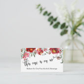 Eintrittskarten für Burgund Red Floral Drinks Begleitkarte (Stehend Vorderseite)