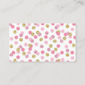 Eintrittskarten für das Windeln von Rosa und Gold Begleitkarte (Rückseite)