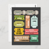 Eintrittskarten für Filme Postkarte (Vorne/Hinten)