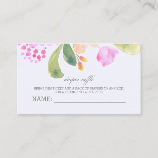 Eintrittskarten für Windeln Begleitkarte (Vorderseite)