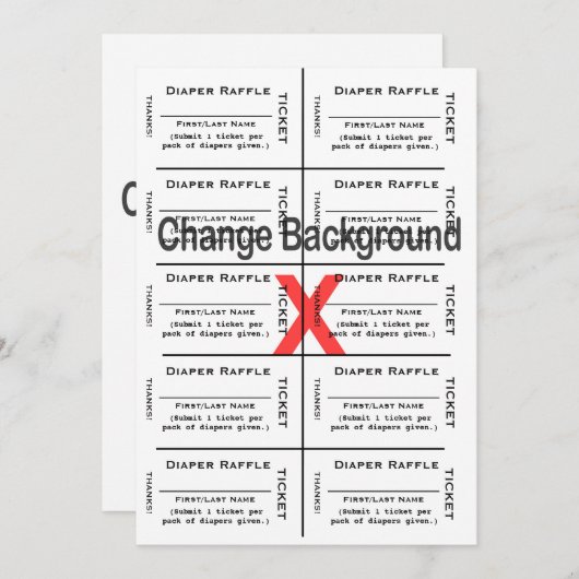 Eintrittskarten für Windeln benutzerdefiniert erst Einladung (Vorne/Hinten)