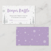 Eintrittskarten für Windeln | Winter Baby Dusche,  Begleitkarte (Vorne/Hinten)