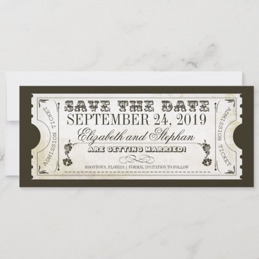 Eintrittskarten zum Datum speichern Save The Date (Vorderseite)