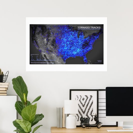 einundsechzig Jahre Tornado-Tracks Poster (Heimbüro)