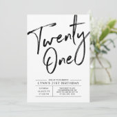 einundzwanzig | Moderne 21. Geburtstagsfeier - Par Einladung (Stehend Vorderseite)