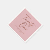 Einundzwanzigster Geburtstag | Elegant Rosa Serviette (Ecke)