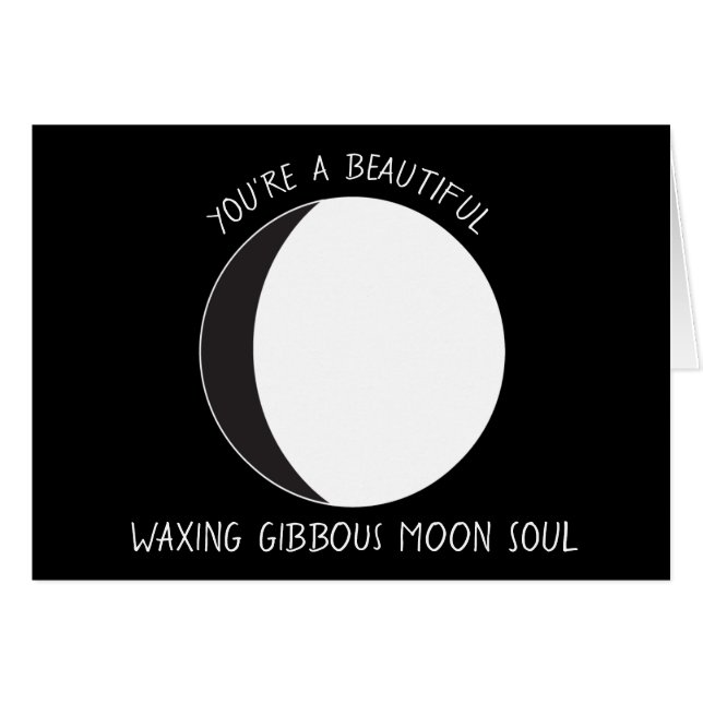 Einwachsen der Gibbous MOND Phasen-Gruß-Karte (Vorderseite (Horizontal))