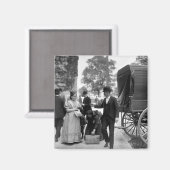 Einwanderer im Battery Park, 1900 Magnet (Vorderseite/Rückseite)