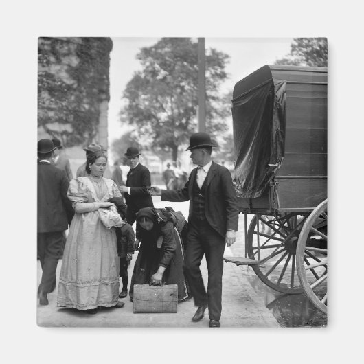 Einwanderer im Battery Park, 1900 Magnet (Vorne)