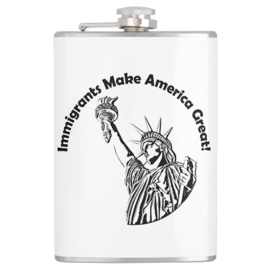 Einwanderer machen Amerika groß Flachmann (Vorderseite)