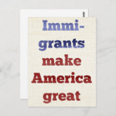 Einwanderer machen Amerika groß Postkarte (Vorne/Hinten)