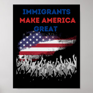 Einwanderer machen Amerika großartig. Aufkleber Poster