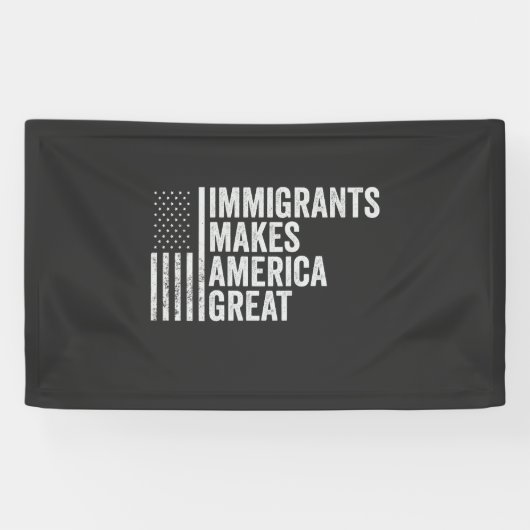 Einwanderer machen Amerika zu einer großen Fahne g Banner (Horizontal)