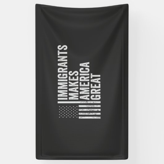 Einwanderer machen Amerika zu einer großen Fahne g Banner (Vertikal)