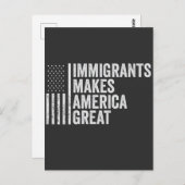 Einwanderer machen Amerika zu einer großen Fahne g Postkarte (Vorne/Hinten)