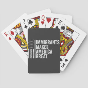 Einwanderer machen Amerika zu einer großen Fahne g Spielkarten