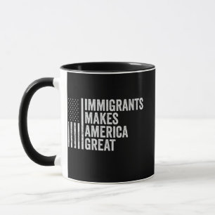 Einwanderer machen Amerika zu einer großen Fahne g Tasse