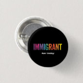 Einwanderer schlichtes Minimalistisches Anti-Rassi Button (Vorne & Hinten)