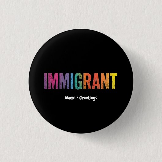 Einwanderer schlichtes Minimalistisches Anti-Rassi Button (Vorderseite)