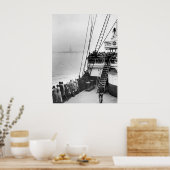 Einwanderer sehen die Statue des Fotos der Freihei Poster (Küche)