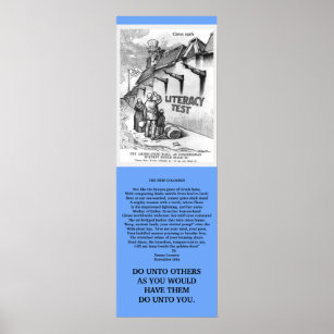 Einwanderungsflüchtlinge Vintager politischer Cart Poster