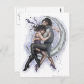 Einweg-Ticket zur mondromantischen Liebe Postkarte (Vorne/Hinten)