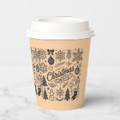 Einwegbecher oder Papierbecher für Weihnachten (Rückseite)